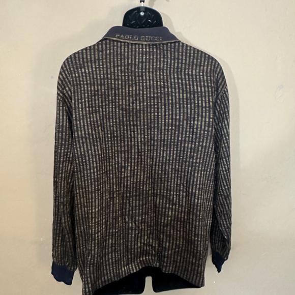 PAOLO Gucci Long Sleeve Polo VINTAGE fashion history 24"armpit to armpit seams - Picture 3 of 6